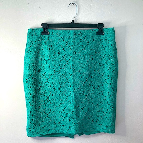 The Limited Dresses & Skirts - Aqua Eyelet Pencil Skirt